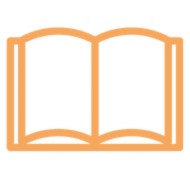 Illustration d'un livre jaune ouvert.