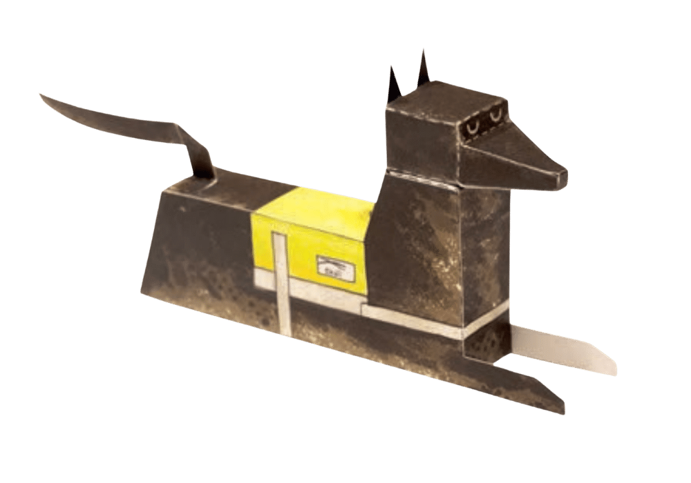 Paper toy d'un chien d'avalanche.